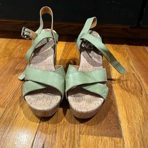Kork-Ease Olive Green Strappy Sandals